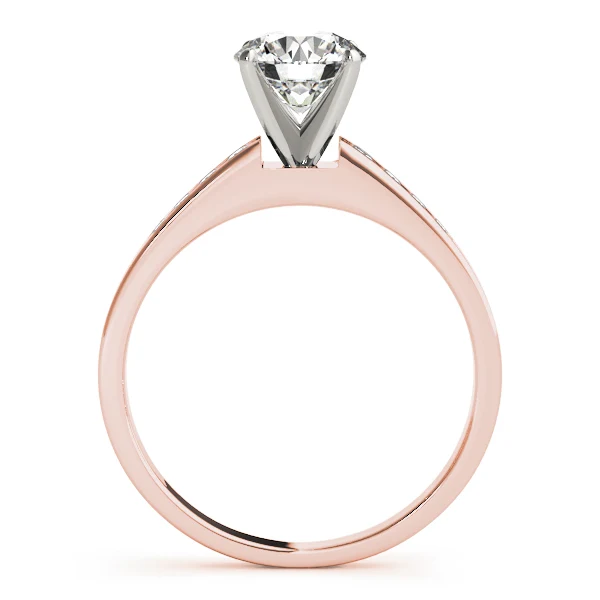 VS F 1.15Carat Round Brilliant Cut Lab Grown Diamond Tapered Channel Set Cathedral Engagement Ring Gold - Image 5