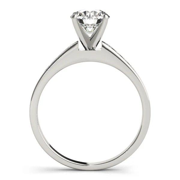 VS F 1.15Carat Round Brilliant Cut Lab Grown Diamond Tapered Channel Set Cathedral Engagement Ring Gold - Image 6