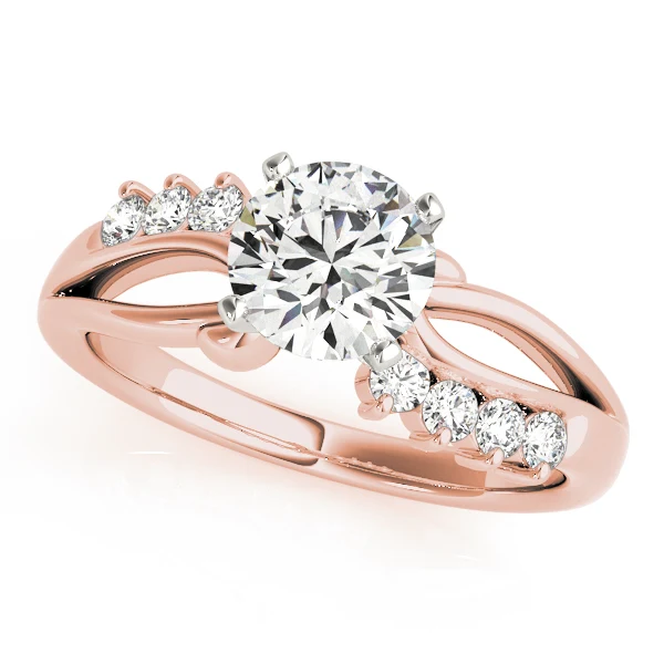 VS F 1.20 Carat Round Cut Lab Grown Diamond Bypass Split Shank Engagement Ring 14K Solid Gold - Image 3