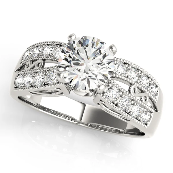 VS F 1.30 Carat Round Cut Lab Grown Diamond 14k Gold Solitaire Engagement Ring