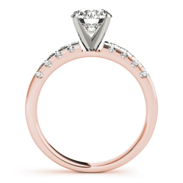 VS F 1.40 Ct Round Lab Grown Diamond Scalloped Pavé Cathedral Engagement Ring 14K Gold - Image 5