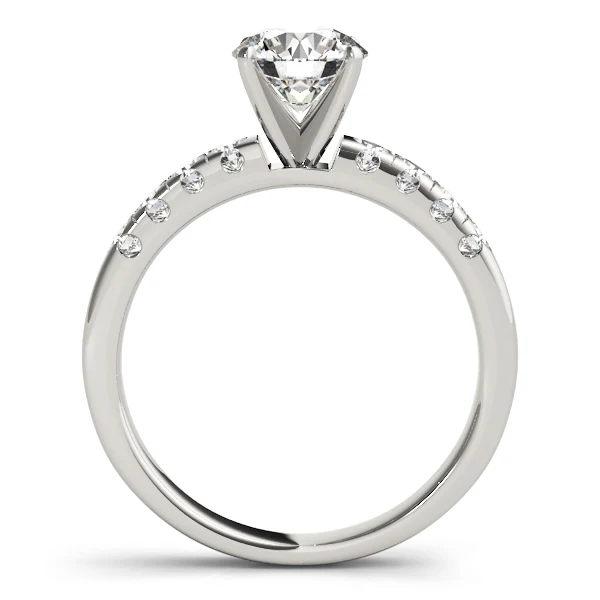 VS F 1.40 Ct Round Lab Grown Diamond Scalloped Pavé Cathedral Engagement Ring 14K Gold - Image 6