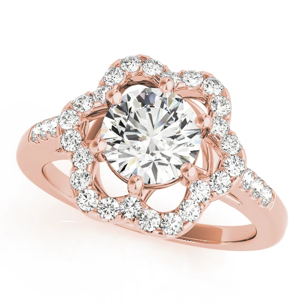 VS F 1.55 Carat Vintage Floral Halo Lab Grown Diamond Engagement Ring Prong Set 14K White Gold - Image 3
