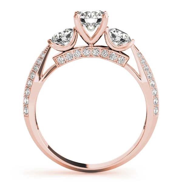 VS/F 1.65Ct 14k White Yellow Rose Gold Hidden Halo Lab Grown Genuine Diamond 3 Stone Ring Band - Image 5