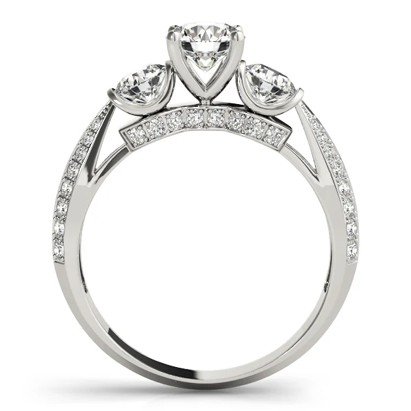 VS/F 1.65Ct 14k White Yellow Rose Gold Hidden Halo Lab Grown Genuine Diamond 3 Stone Ring Band - Image 6