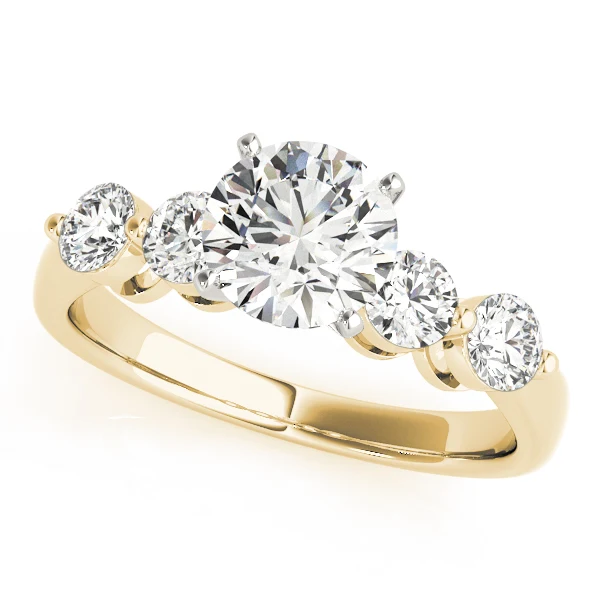 VS F 1.80-2.20 Carat Brilliant Round Lab Grown Diamond Shared Prong Engagement Ring 14K Gold - Image 2