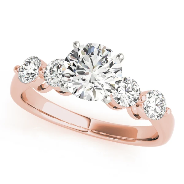 VS F 1.80-2.20 Carat Brilliant Round Lab Grown Diamond Shared Prong Engagement Ring 14K Gold - Image 3