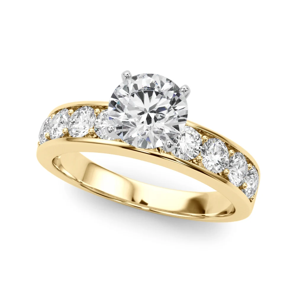 VS F 1.80 Ct Lab Grown Round Cut Diamond Accent Solitaire Engagement Ring 14K Solid Gold
