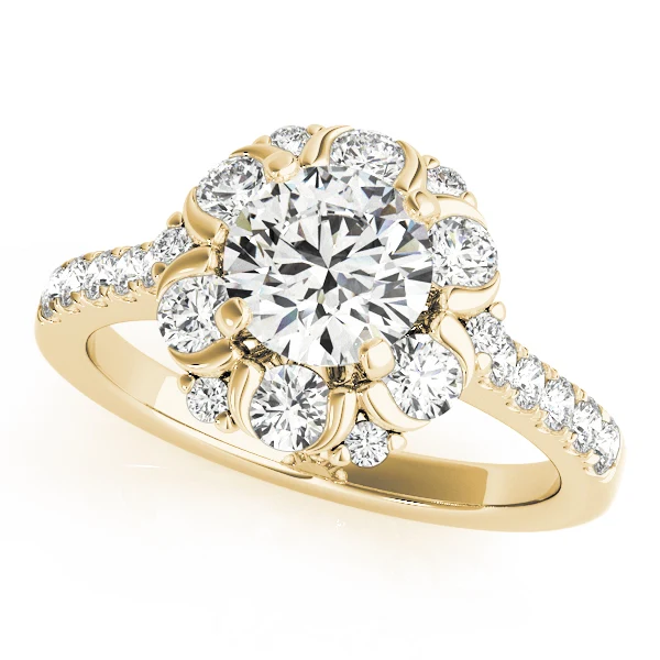 VS F 1.91 Ct Lab Grown Round Diamond Crown Halo Engagement Solitaire Ring 14K Gold - Image 2