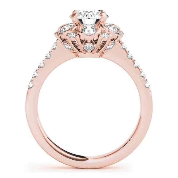 VS F 1.91 Ct Lab Grown Round Diamond Crown Halo Engagement Solitaire Ring 14K Gold - Image 5