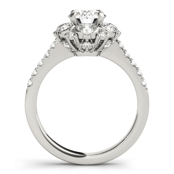 VS F 1.91 Ct Lab Grown Round Diamond Crown Halo Engagement Solitaire Ring 14K Gold - Image 6