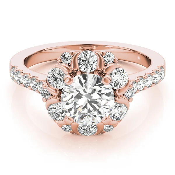 VS F 1.91 Ct Lab Grown Round Diamond Crown Halo Engagement Solitaire Ring 14K Gold - Image 7