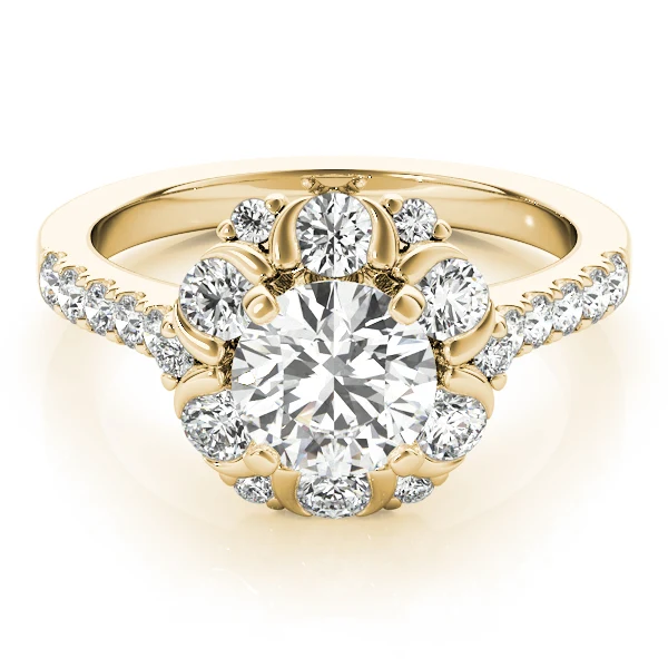 VS F 1.91 Ct Lab Grown Round Diamond Crown Halo Engagement Solitaire Ring 14K Gold - Image 9