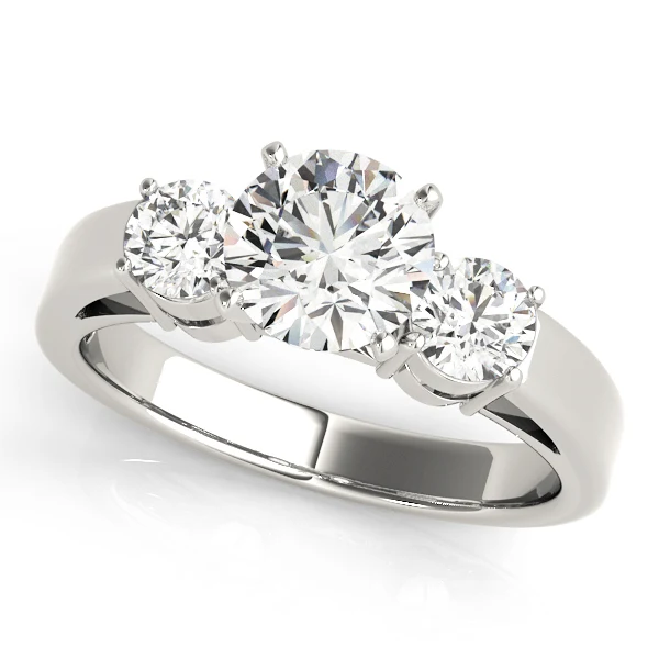 VS/F 2.00Ct Lab Grown Round Cut Diamond 3 Stone Ring 14k White Yellow Rose Gold - Image 3