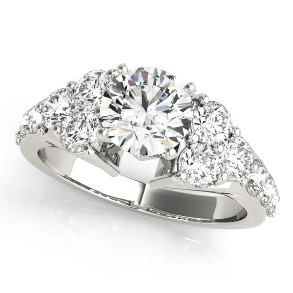 VS F 2.05 Carat Lab-Grown Round Diamond Prong Set Solitaire Engagement Ring 14K White Gold