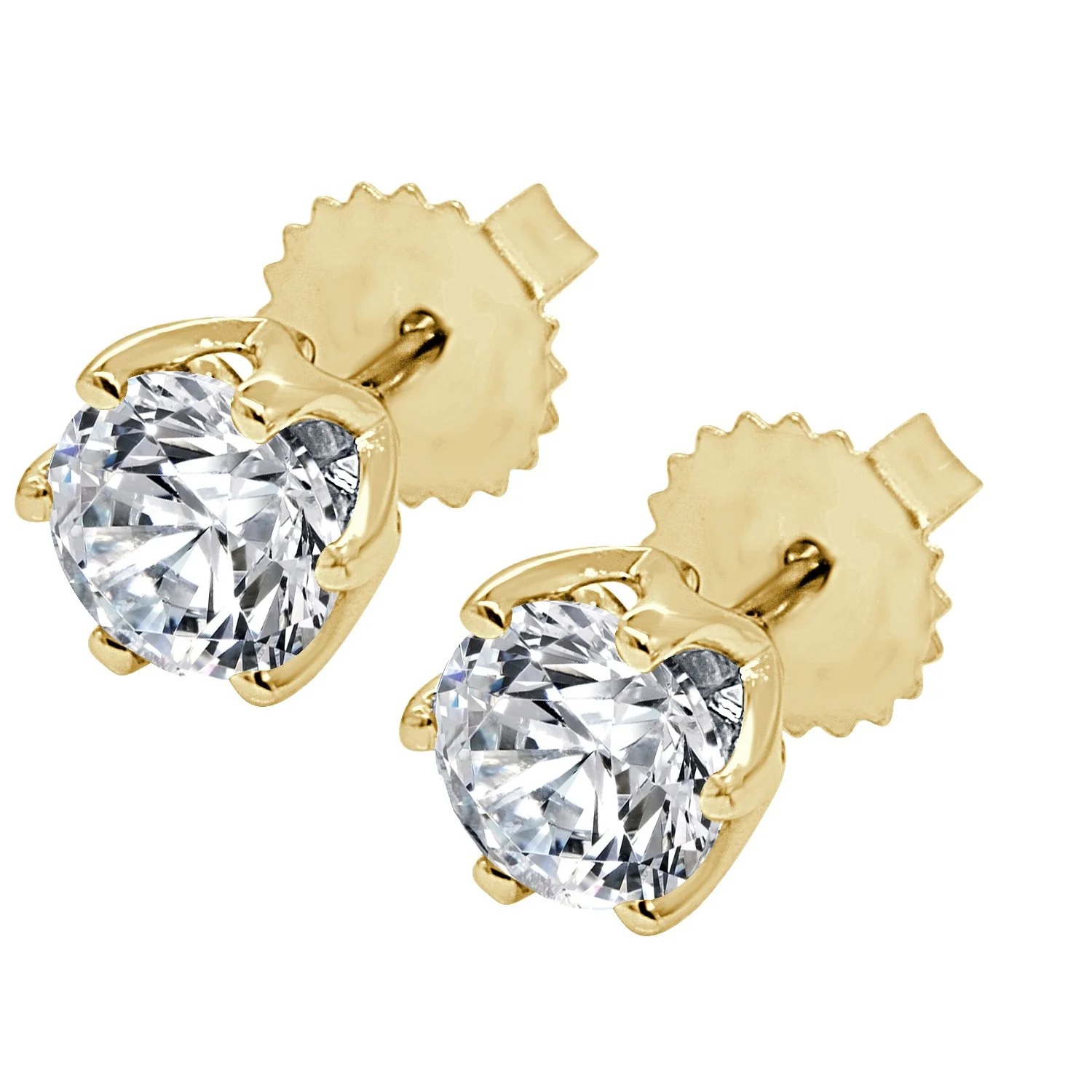 VS F 3.00-4.00 Carat Beautiful Solitaire Stud Earring Lab Grown Diamond 14K Solid Gold