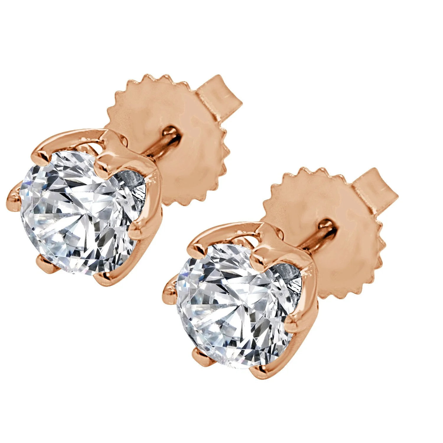 VS F 3.00-4.00 Carat Beautiful Solitaire Stud Earring Lab Grown Diamond 14K Solid Gold - Image 3