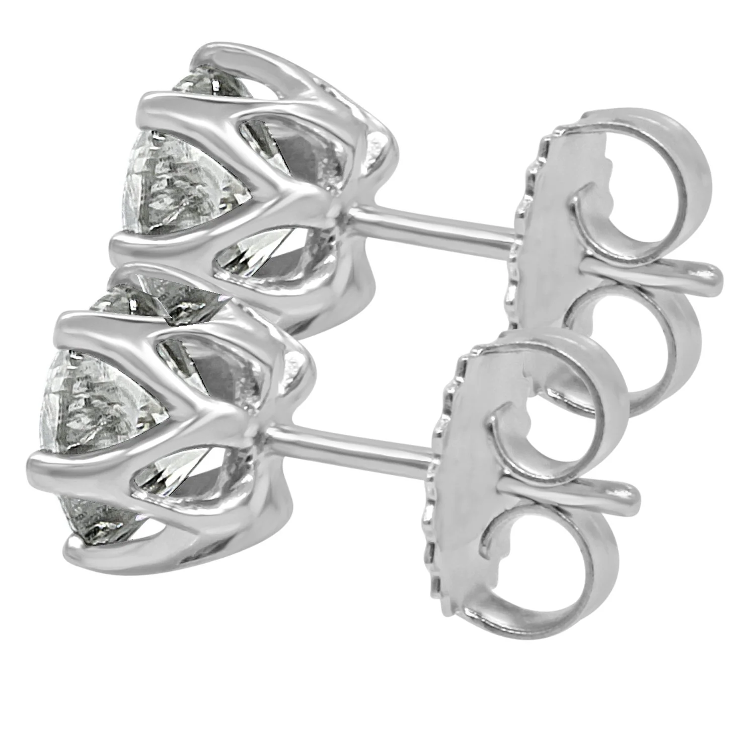VS F 3.00-4.00 Carat Beautiful Solitaire Stud Earring Lab Grown Diamond 14K Solid Gold - Image 4