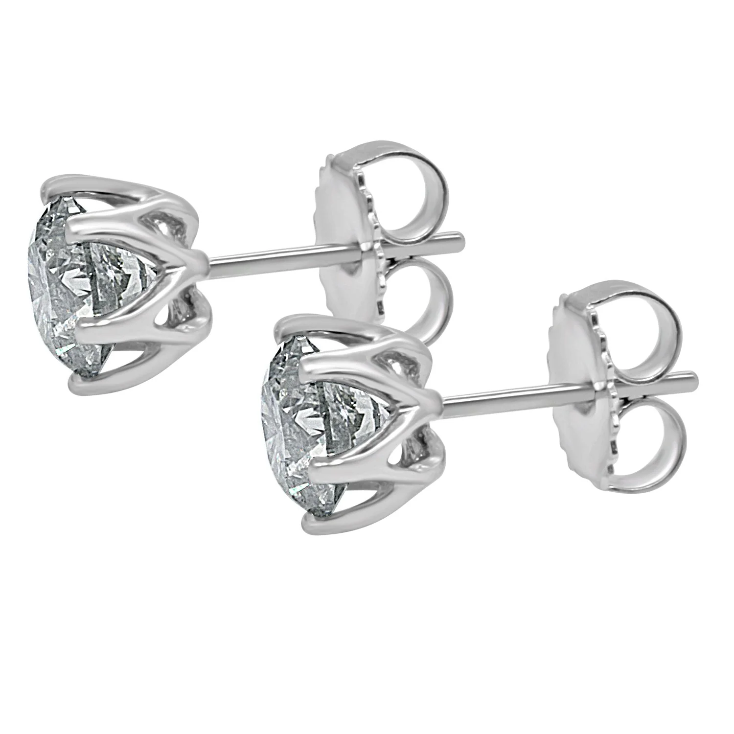 VS F 3.00-4.00 Carat Beautiful Solitaire Stud Earring Lab Grown Diamond 14K Solid Gold - Image 5