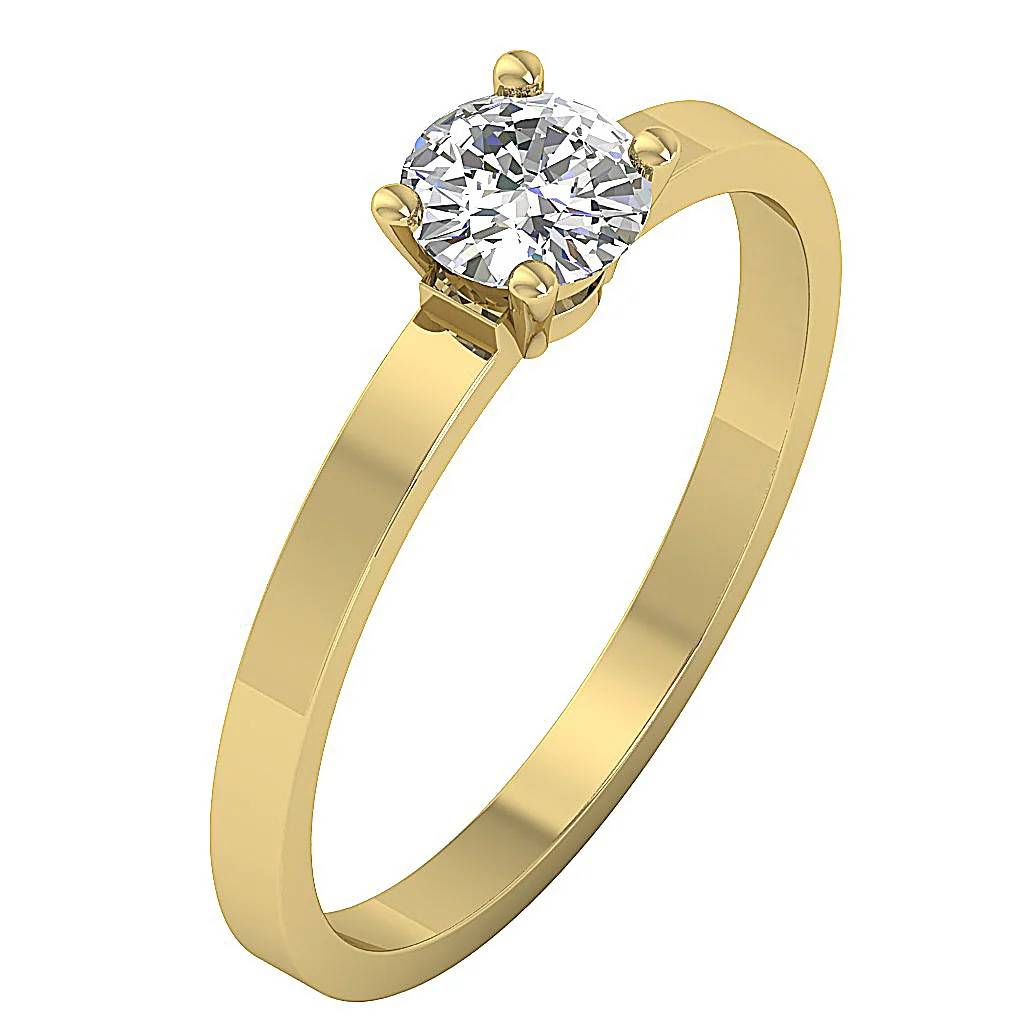 VS F 3.00-4.00 Carat Solitaire Lab Grown Round Cut Diamond Engagement Ring 14K Solid Gold