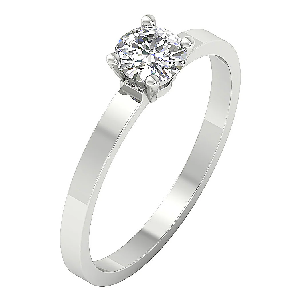 VS F 3.00-4.00 Carat Solitaire Lab Grown Round Cut Diamond Engagement Ring 14K Solid Gold - Image 2