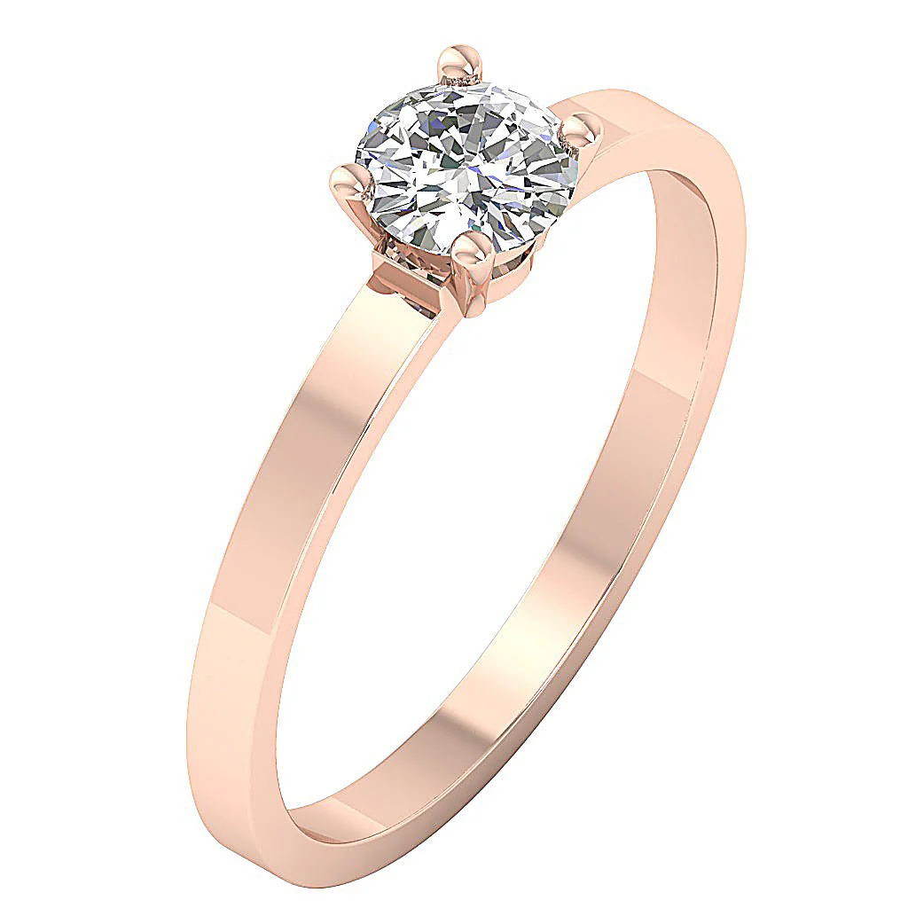 VS F 3.00-4.00 Carat Solitaire Lab Grown Round Cut Diamond Engagement Ring 14K Solid Gold - Image 3