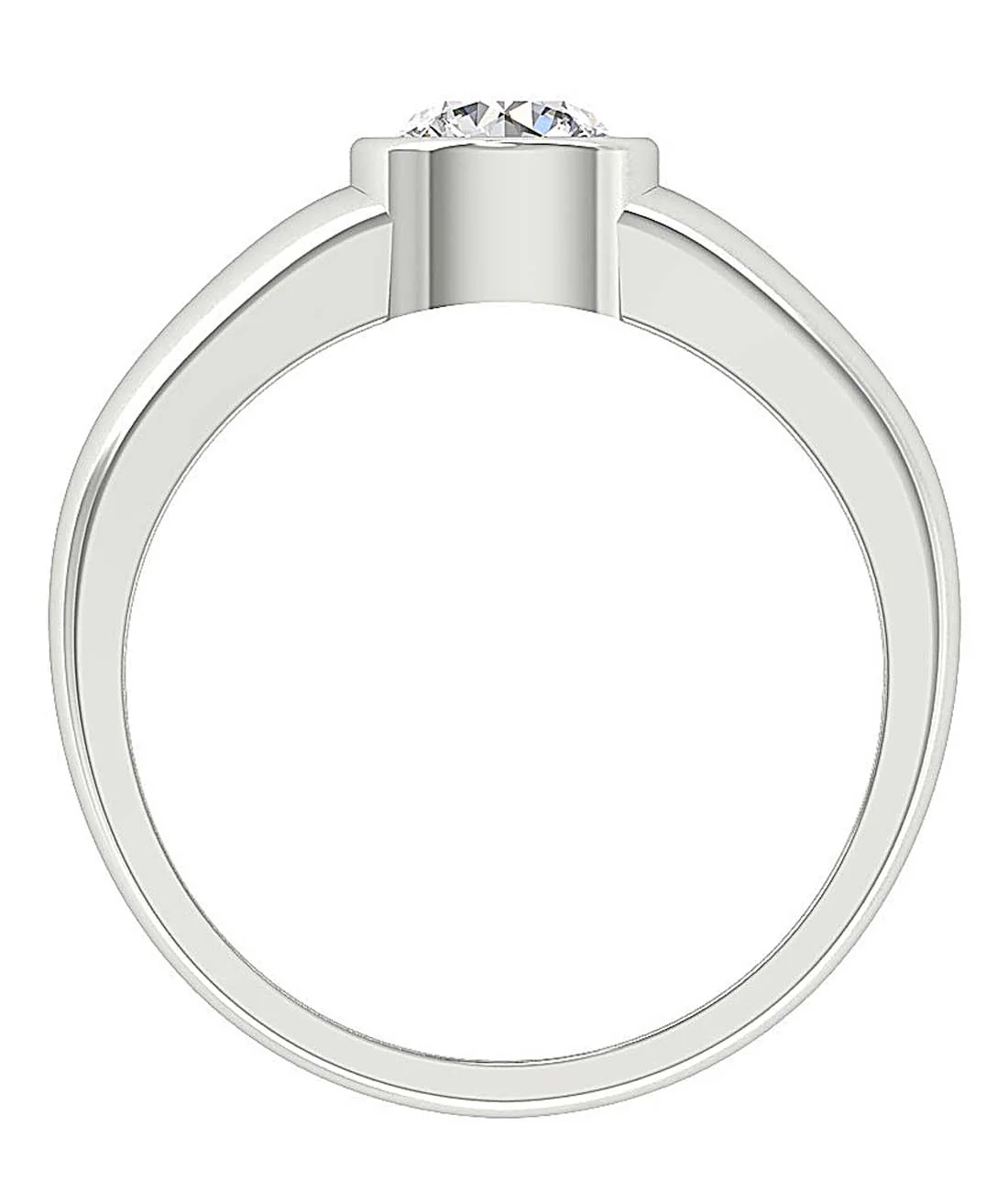 Modern Full Bezel Set Round Lab Grown Diamond Solitaire Ring VS F 0.50-1.00 Carat 14K Solid Gold - Image 5