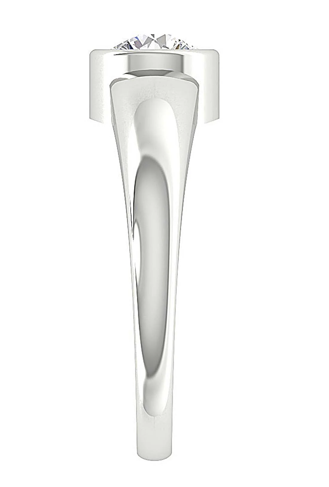 Modern Full Bezel Set Round Lab Grown Diamond Solitaire Ring VS F 0.50-1.00 Carat 14K Solid Gold - Image 6