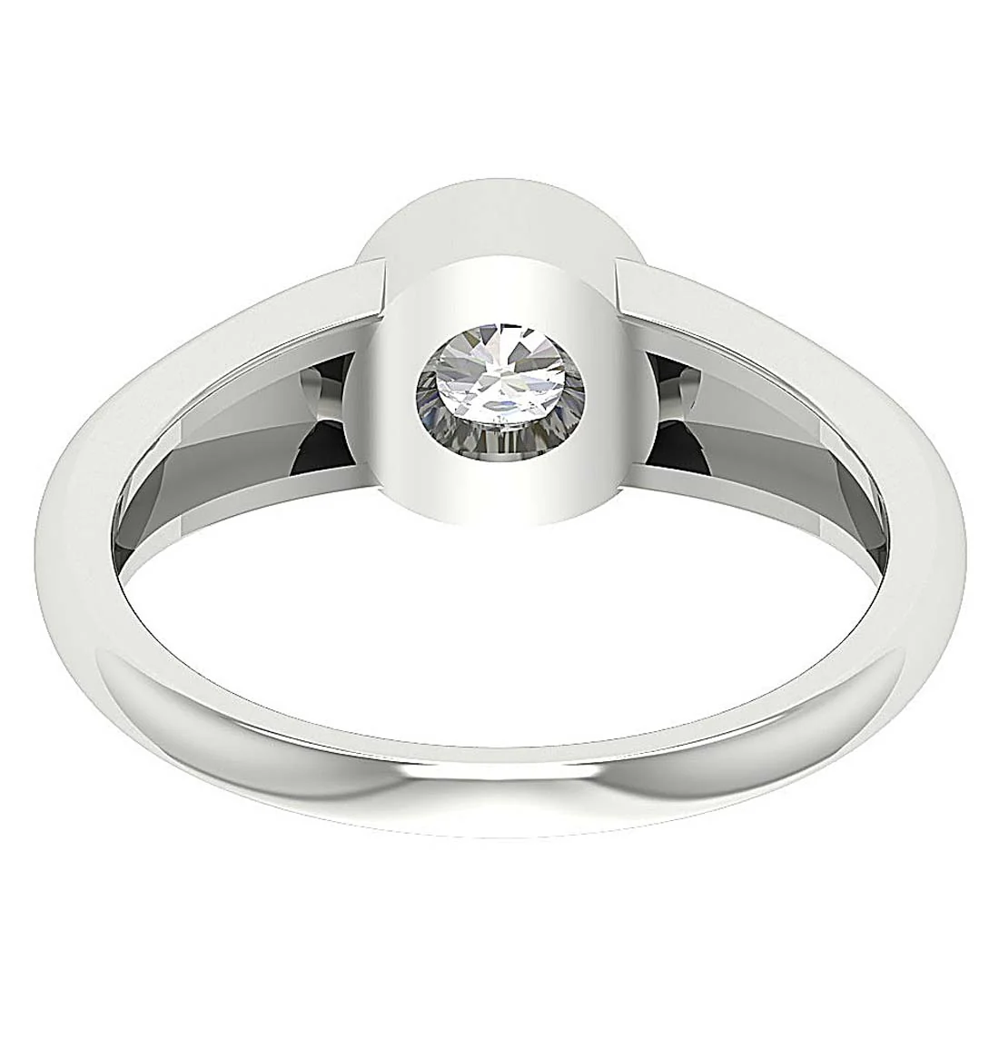 Modern Full Bezel Set Round Lab Grown Diamond Solitaire Ring VS F 0.50-1.00 Carat 14K Solid Gold - Image 7