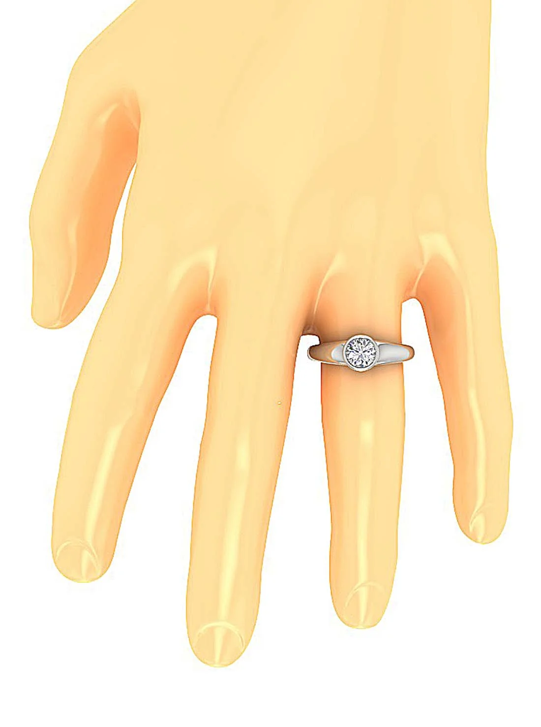 Modern Full Bezel Set Round Lab Grown Diamond Solitaire Ring VS F 0.50-1.00 Carat 14K Solid Gold - Image 9
