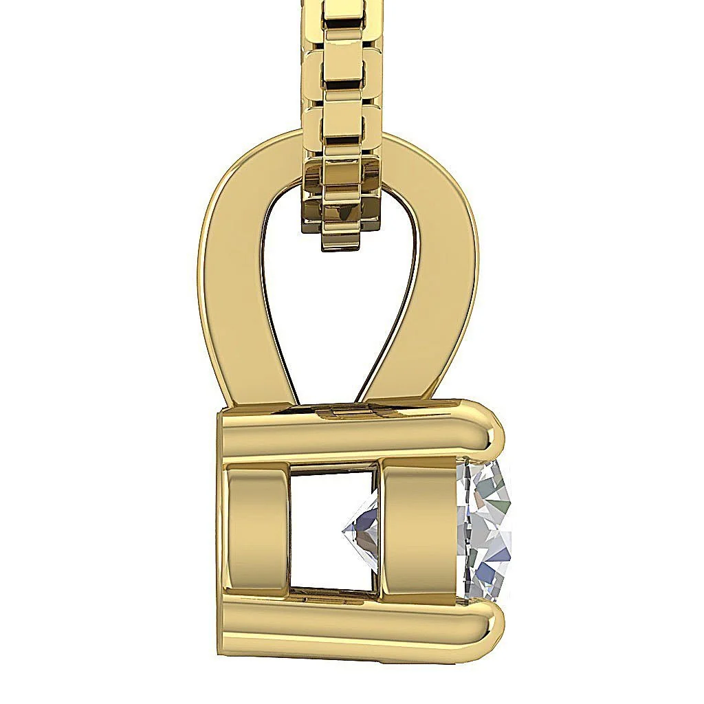 VS F 0.50-1.00 Carat Round Brilliant Lab Grown Diamond 14K Gold Pendant 4 Prong Set - Image 8