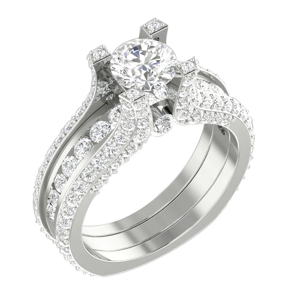 VS F 3.20Ct Sustainable Round Lab Grown Diamond Wedding Ring - Ethical Bride