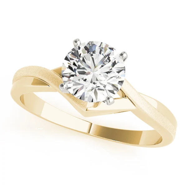 VS F Lab Grown Round Brilliant Cut Diamond Solitaire Engagement Ring 1.00-2.00 Ct 14K Gold