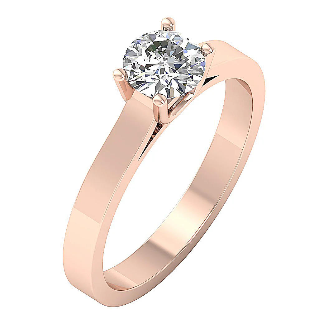 VS-F Solitaire Lab-Grown Diamond Engagement Ring 1.50-2.50 CT in 14K Solid Gold - Image 3