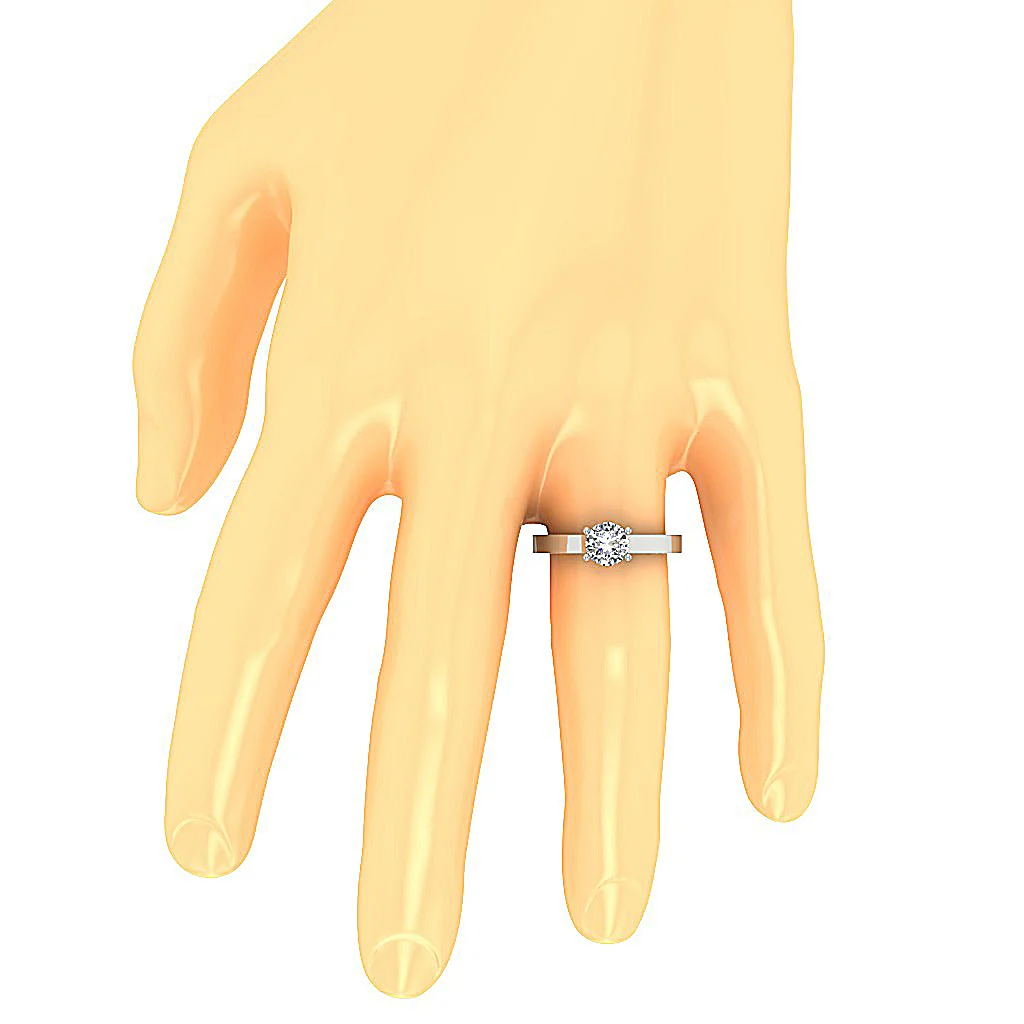 VS-F Solitaire Lab-Grown Diamond Engagement Ring 1.50-2.50 CT in 14K Solid Gold - Image 7