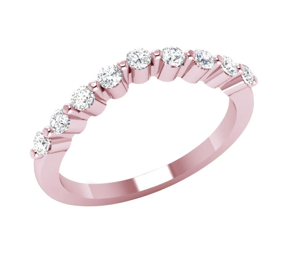 The Nora Genuine Diamond Wedding Ring Prong Set 14K Solid Yellow Gold 1.85MM - Image 2