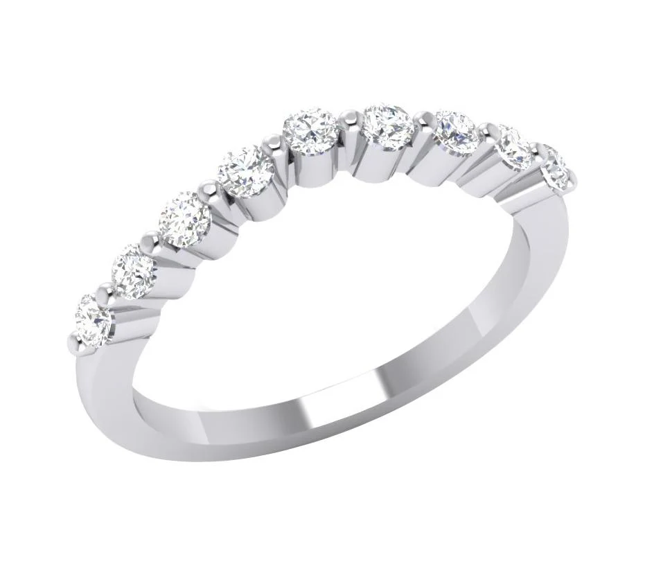 The Nora Genuine Diamond Wedding Ring Prong Set 14K Solid Yellow Gold 1.85MM - Image 3