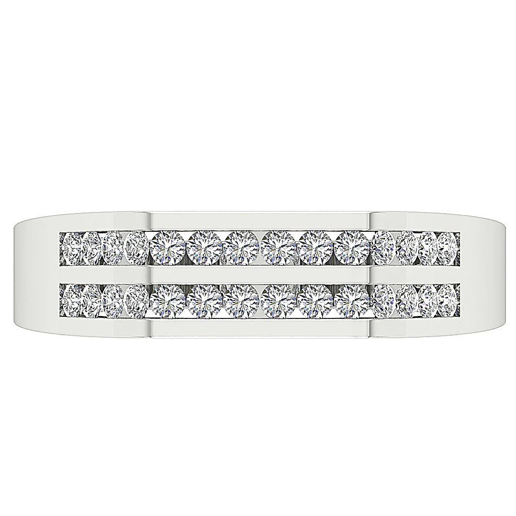 The Sofia Mens Wedding Ring 14k Solid Gold Natural Diamonds Channel Set Width 5.00MM - Image 6