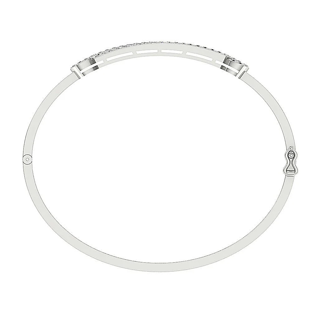 The Ella Excellent Round Diamond Bangle Bracelet Prong Set White Gold For Women - Image 4