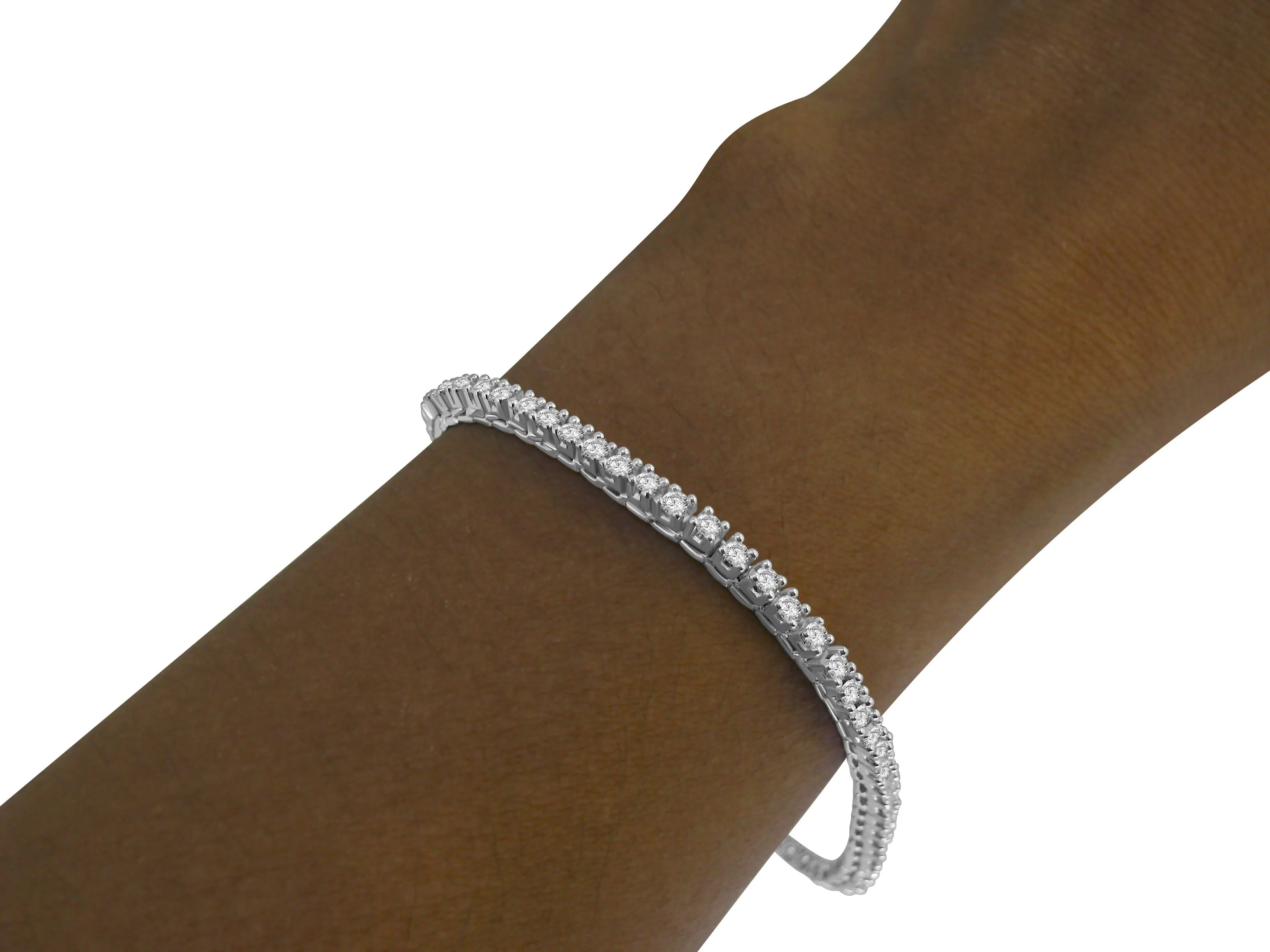 I1/SI1/VS1/VVS1 Tennis Bracelet Natural Diamonds 4.50Ct 14k Solid Gold Prong Set 7.00Inch