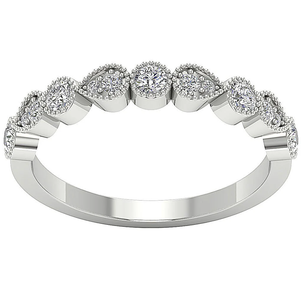 The Mila Milgrain Wedding Prong Set Ring 14K Solid Gold Genuine Diamond 3.45MM - Image 5