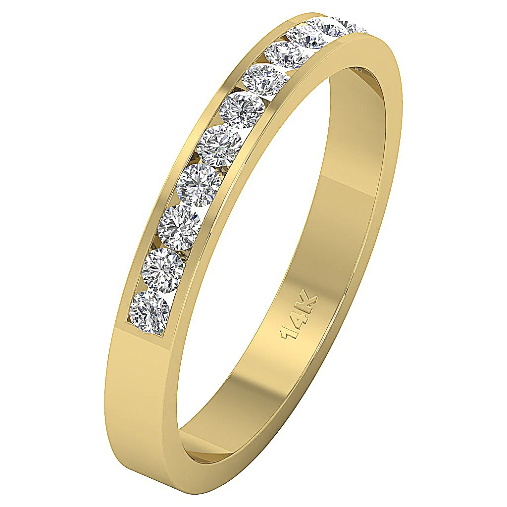 The Sofia Wedding Ring Genuine Diamond 14K White Yellow Rose Gold Channel Set - Image 3