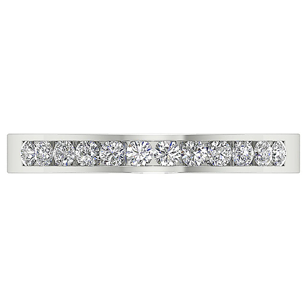 The Sofia Wedding Ring Genuine Diamond 14K White Yellow Rose Gold Channel Set - Image 5