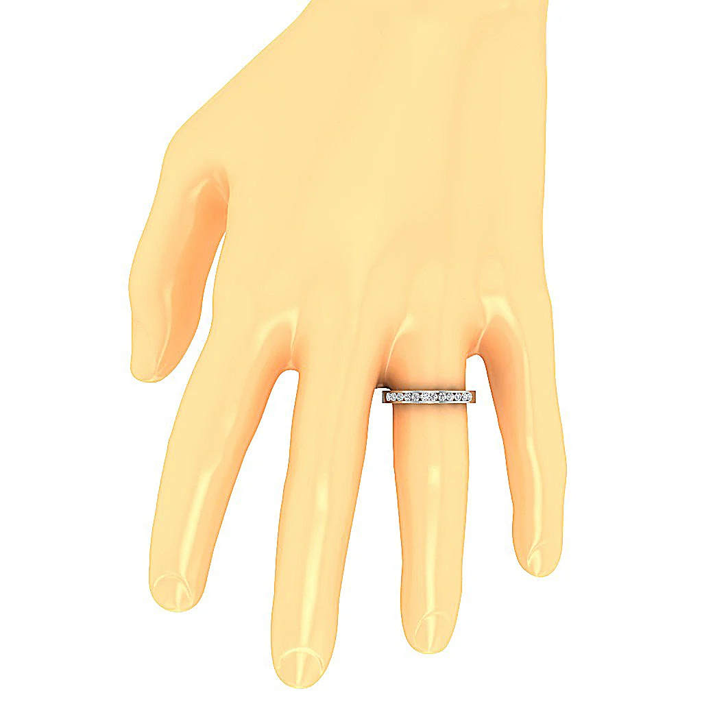 The Sofia Wedding Ring Genuine Diamond 14K White Yellow Rose Gold Channel Set - Image 7