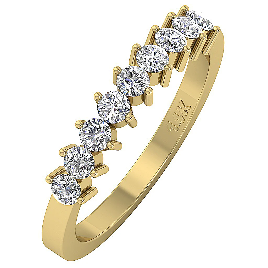 The Ava Anniversary Wedding Ring Genuine Diamond 14K Solid Gold Prong Set - Image 3