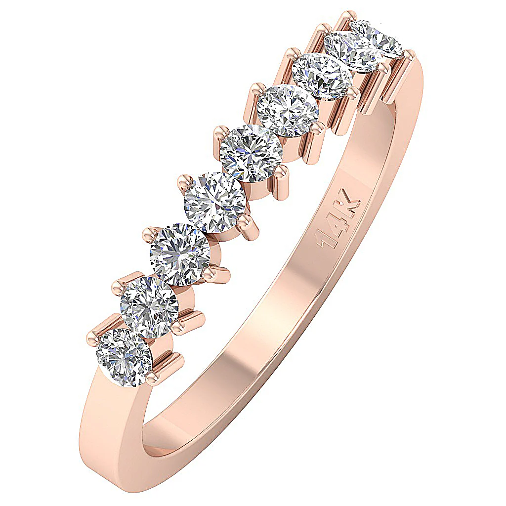The Ava Anniversary Wedding Ring Genuine Diamond 14K Solid Gold Prong Set - Image 4