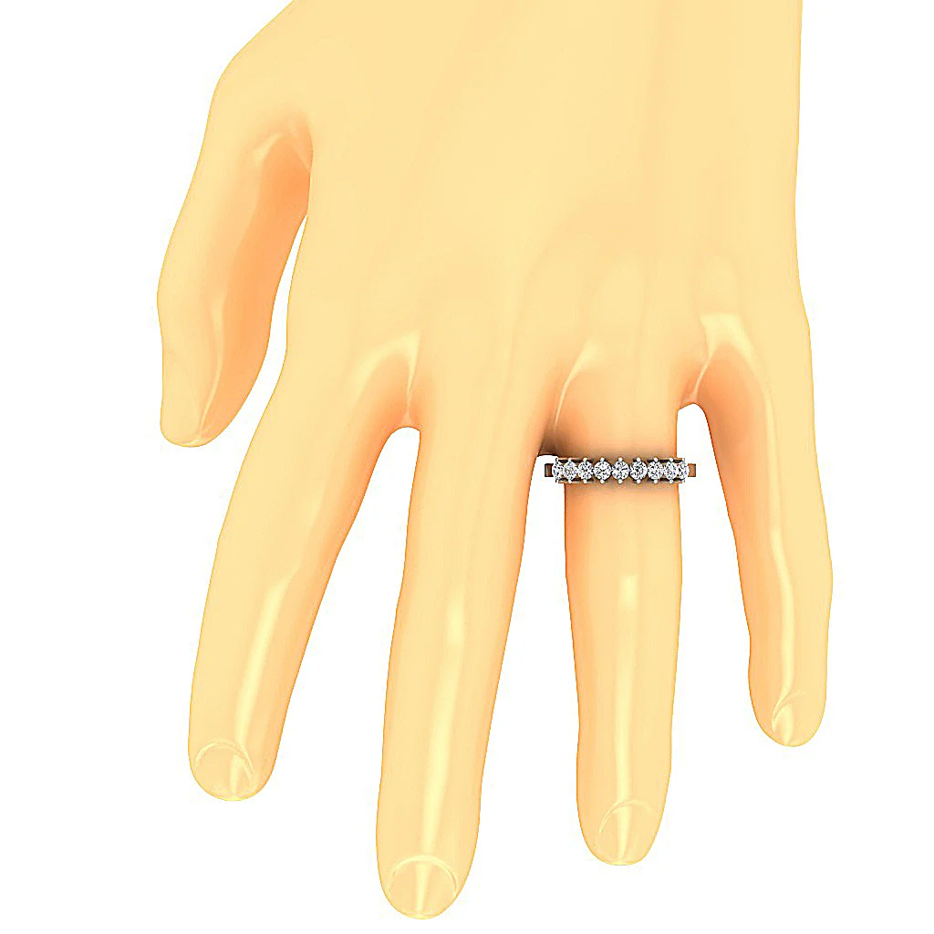 The Ava Anniversary Wedding Ring Genuine Diamond 14K Solid Gold Prong Set - Image 7