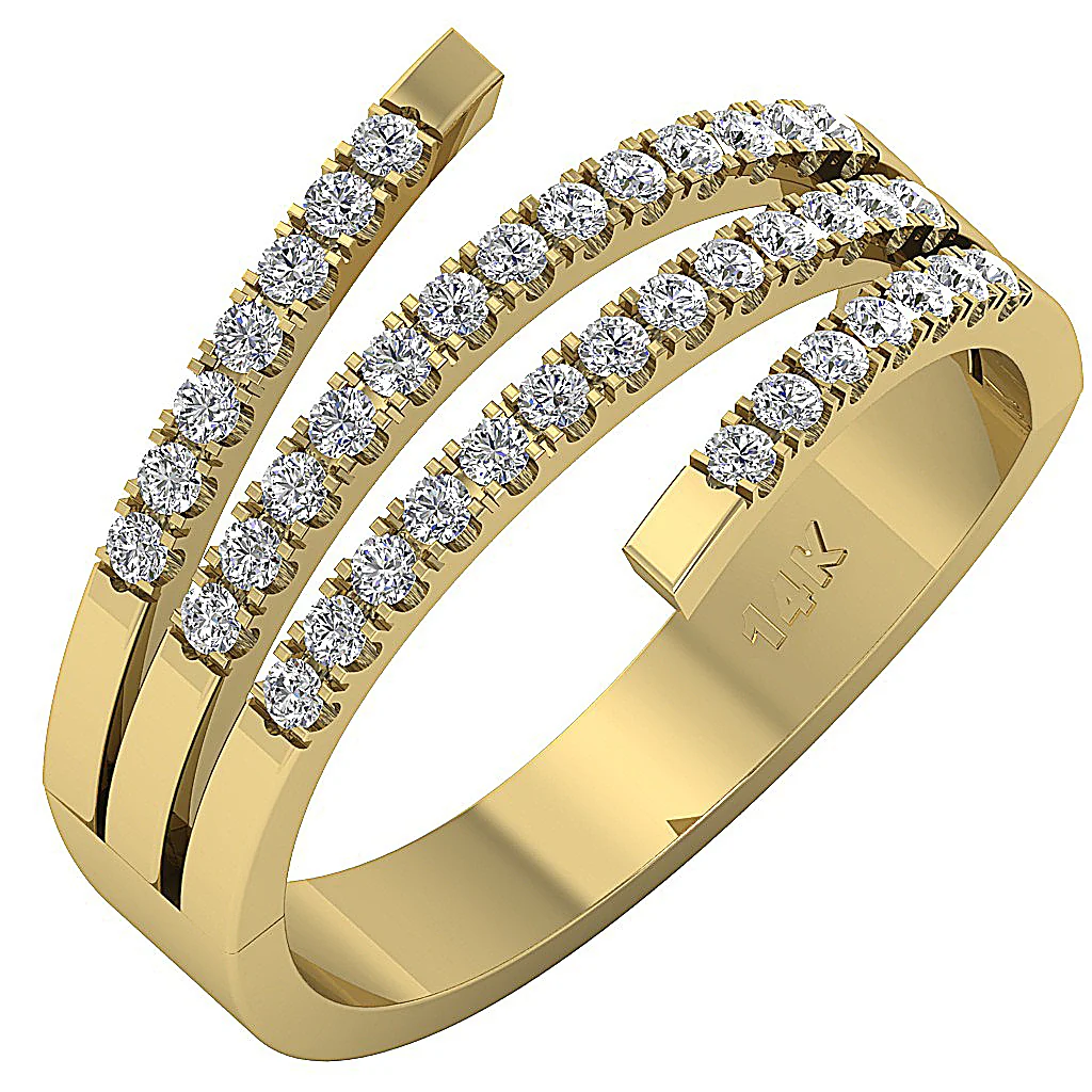 The Emily Anniversary Wedding Ring Genuine Diamond 14K White Gold Pave Set - Image 2