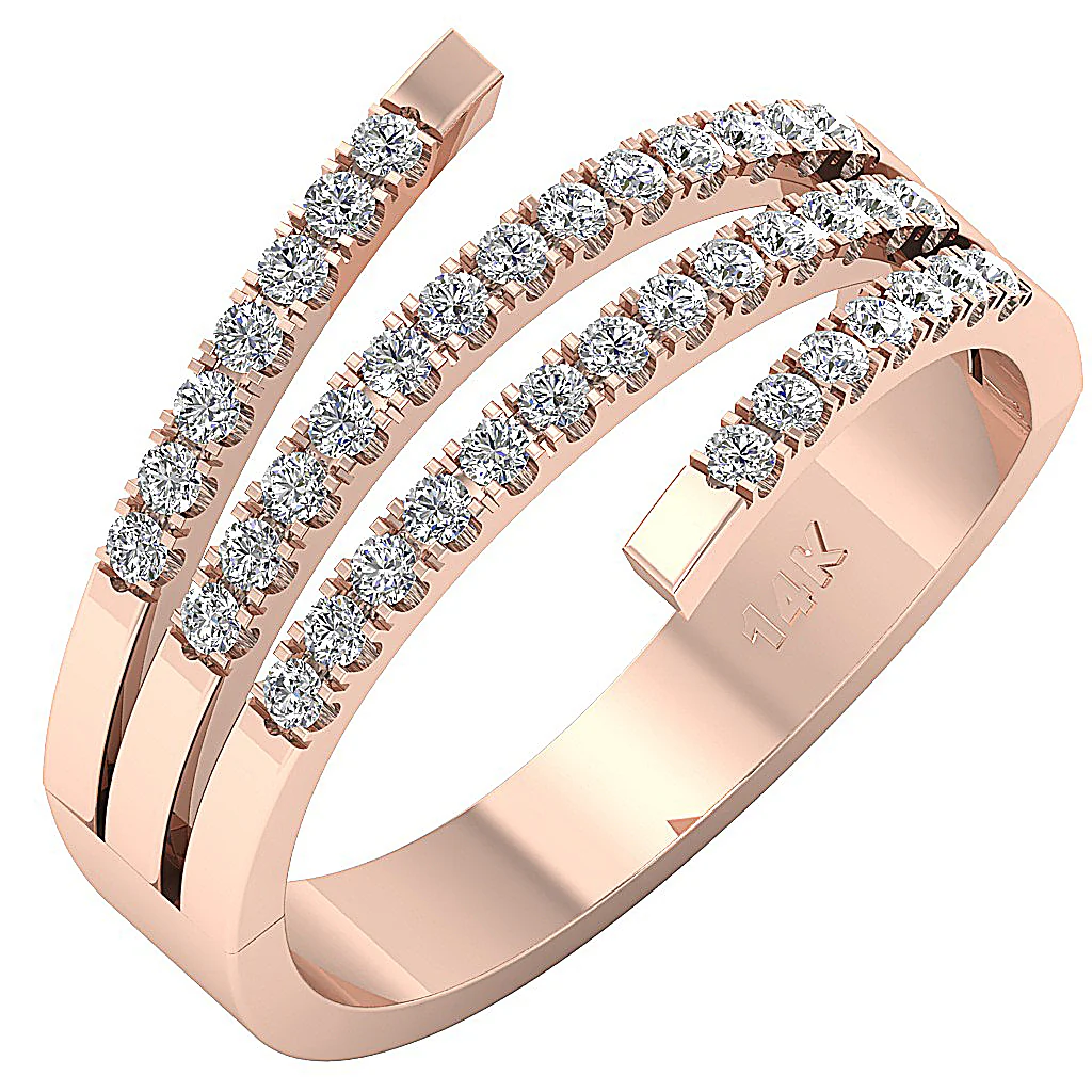 The Emily Anniversary Wedding Ring Genuine Diamond 14K White Gold Pave Set - Image 3