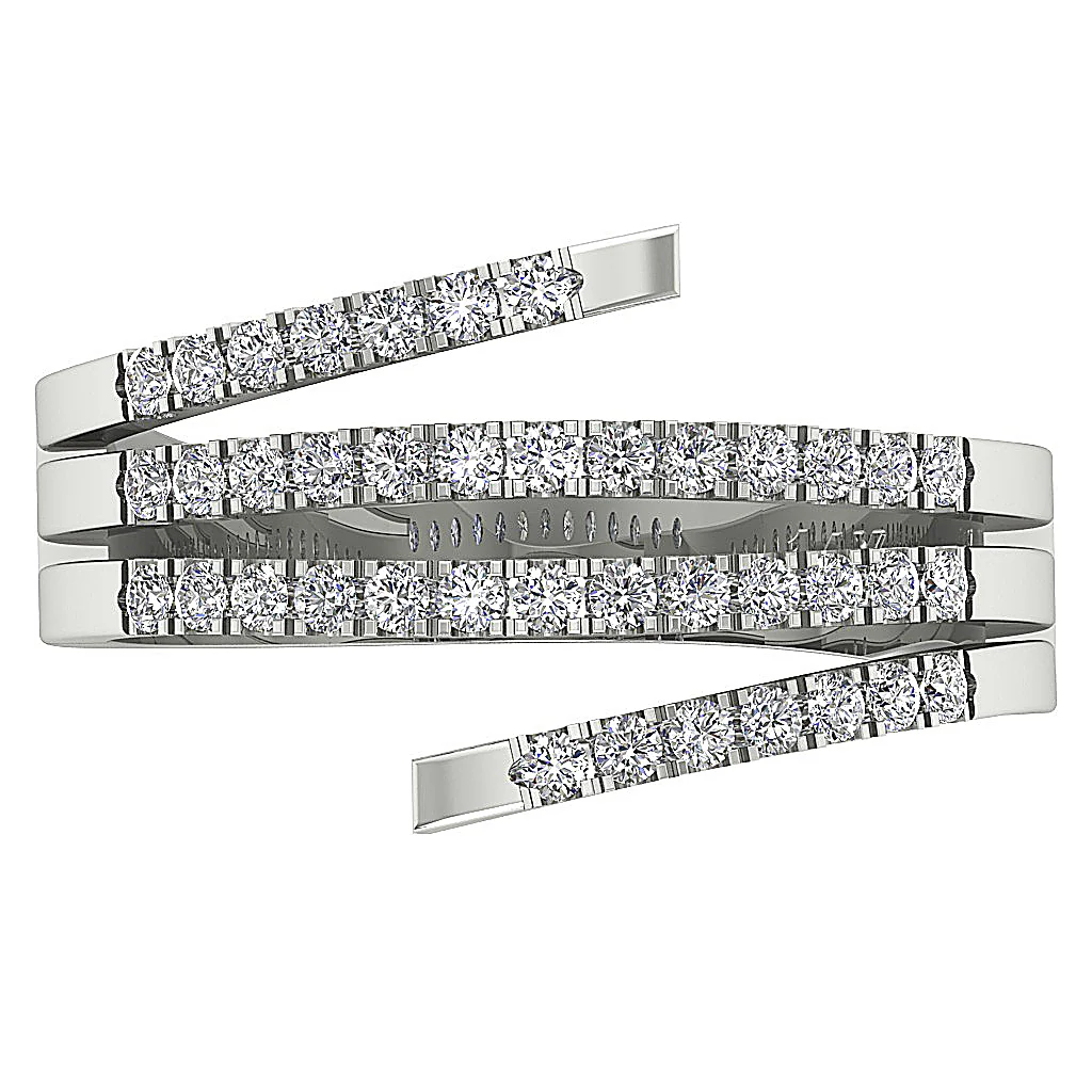 The Emily Anniversary Wedding Ring Genuine Diamond 14K White Gold Pave Set - Image 5